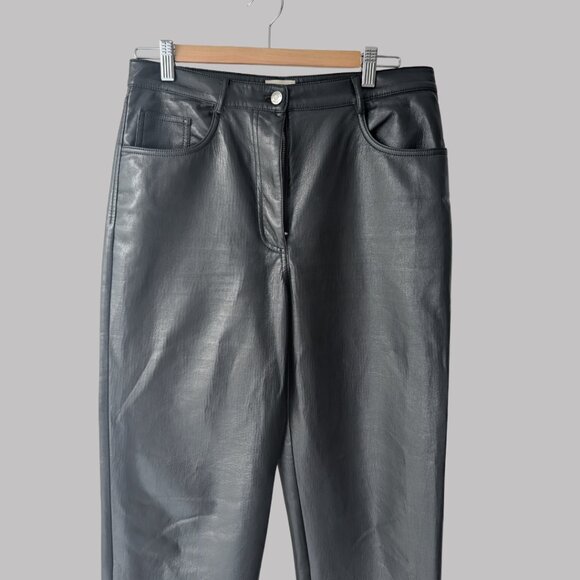 WILFRED Black Faux-Leather Straight Leg Pants - Picture 2 of 2